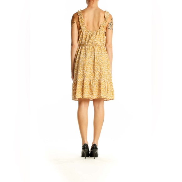Banana Republic Yellow Patterned Sleeveless Summer Dress - Size XS - Picture 4 of 8